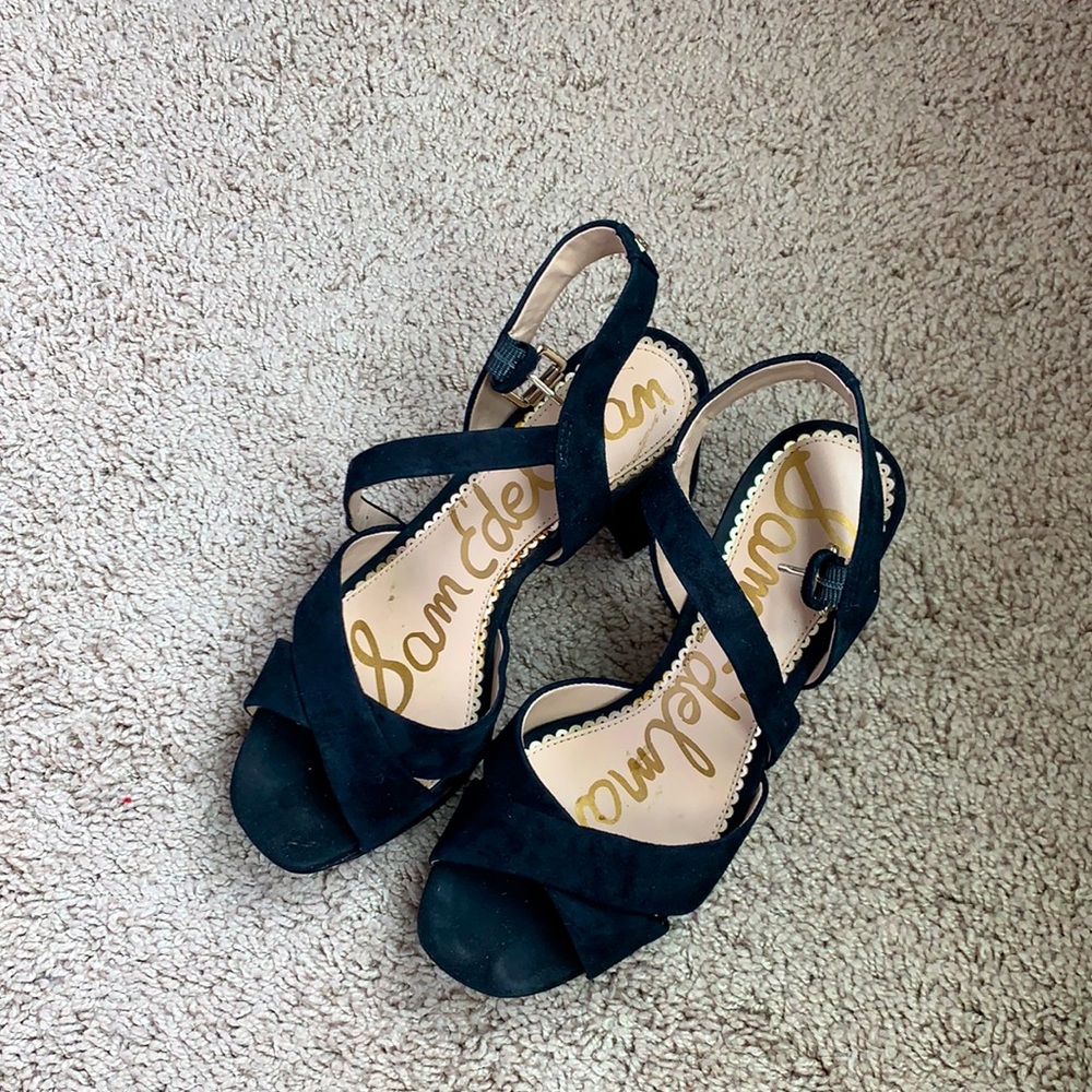 Sam Edelman Jolene black suede sandles 5.5